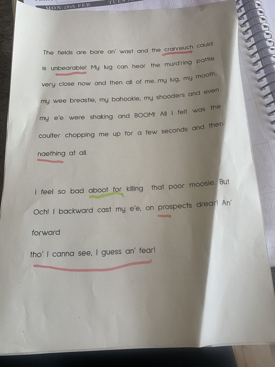 CaitlinRostock's tweet photo. For our Scotland topic we looked at Robert Burns poem ‘To a mouse’. I challenged the children to write from the perspective of the mouse using as many Scot’s words as they could. I was so impressed with the end results! They worked so hard 😍 #writing #upperyears #primary6 https://t.co/34bAJNYjMV