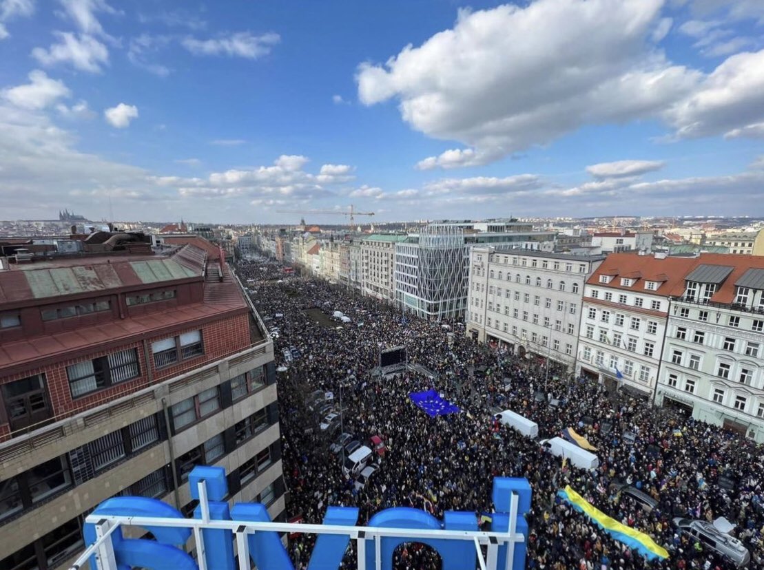 Prague stands with Ukraine. 🇨🇿🇺🇦