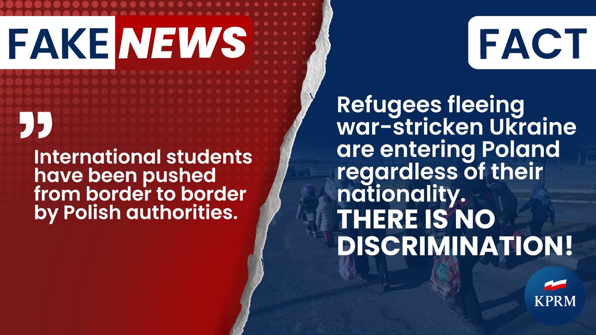PremierRP_en's tweet image. Almost 200,000 refugees have already found shelter in Poland regardless of their nationality. There is no discrimination!

#StopFakeNews #CheckYourSources #PolandFirstToHelp
