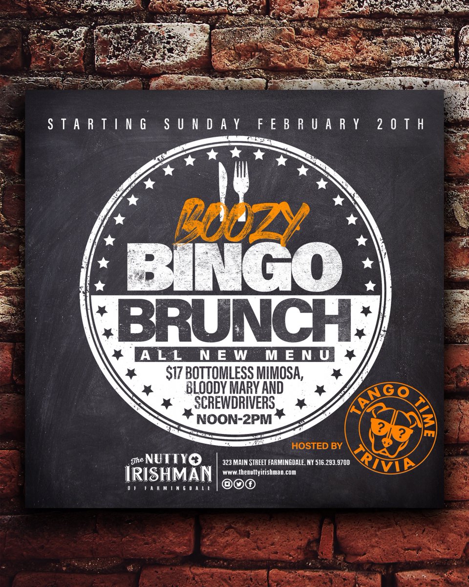 Happy Sunday! There’s no better way to celebrate than at Boozy Bingo Brunch! 🥂