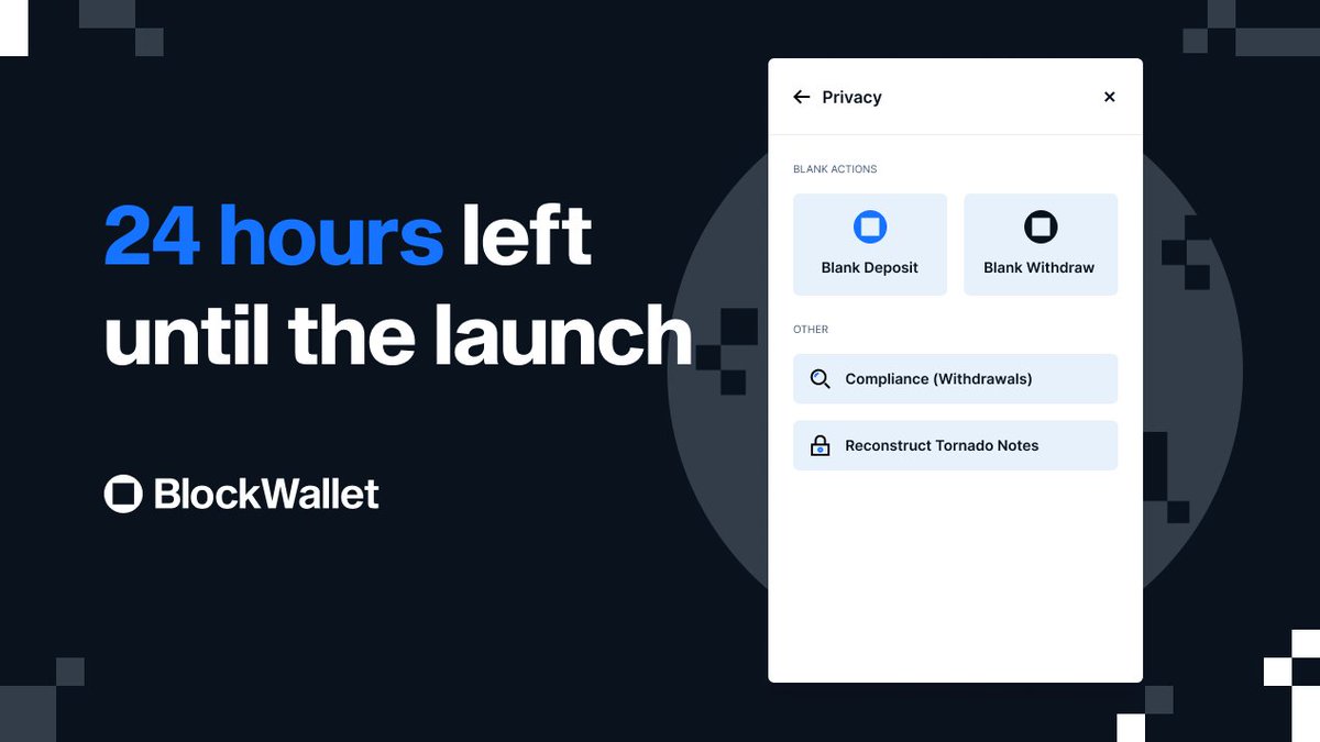 Tomorrow’s the day! #GetBlockWallet 🔲

blockwallet.io/countdown.html