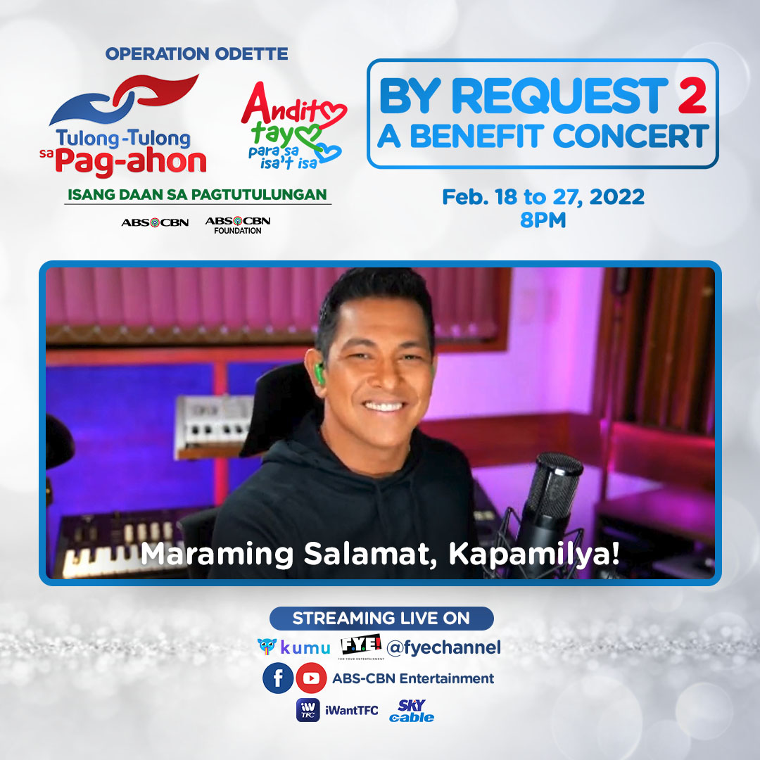 _MagandangBuhay's tweet image. Maraming salamat sa pagtutok sa ating “By Request 2: A Benefit Concert&quot; series, kasama si Mr. Pure Energy, Gary Valenciano!

#AnditoTayoParaSaIsatIsa 
#ByRequest2GaryV 

DSWD Authority/Solicitation Permit No. DSWD-SB-SP-00026-21, Nationwide. Valid until May 28, 2022.