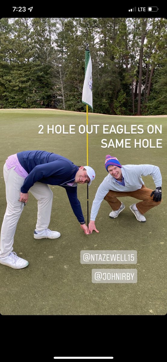 Doctor J (@yerdmeh) on Twitter photo One hopped one in from 87 yards out for an 🦅 on a par 5, the very next shot after Ned two hops one in from 82 yards out just in front of me also for 🦅 . The group eruption was absurd after the first, but after the second shit hit the fan. <a href="/Mintose23/">Will Minton</a> witnessed it One hopped one in from 87 yards out for an 🦅 on a par 5, the very next shot after Ned two hops one in from 82 yards out just in front of me also for 🦅 . The group eruption was absurd after the first, but after the second shit hit the fan. <a href="/Mintose23/">Will Minton</a> witnessed it
