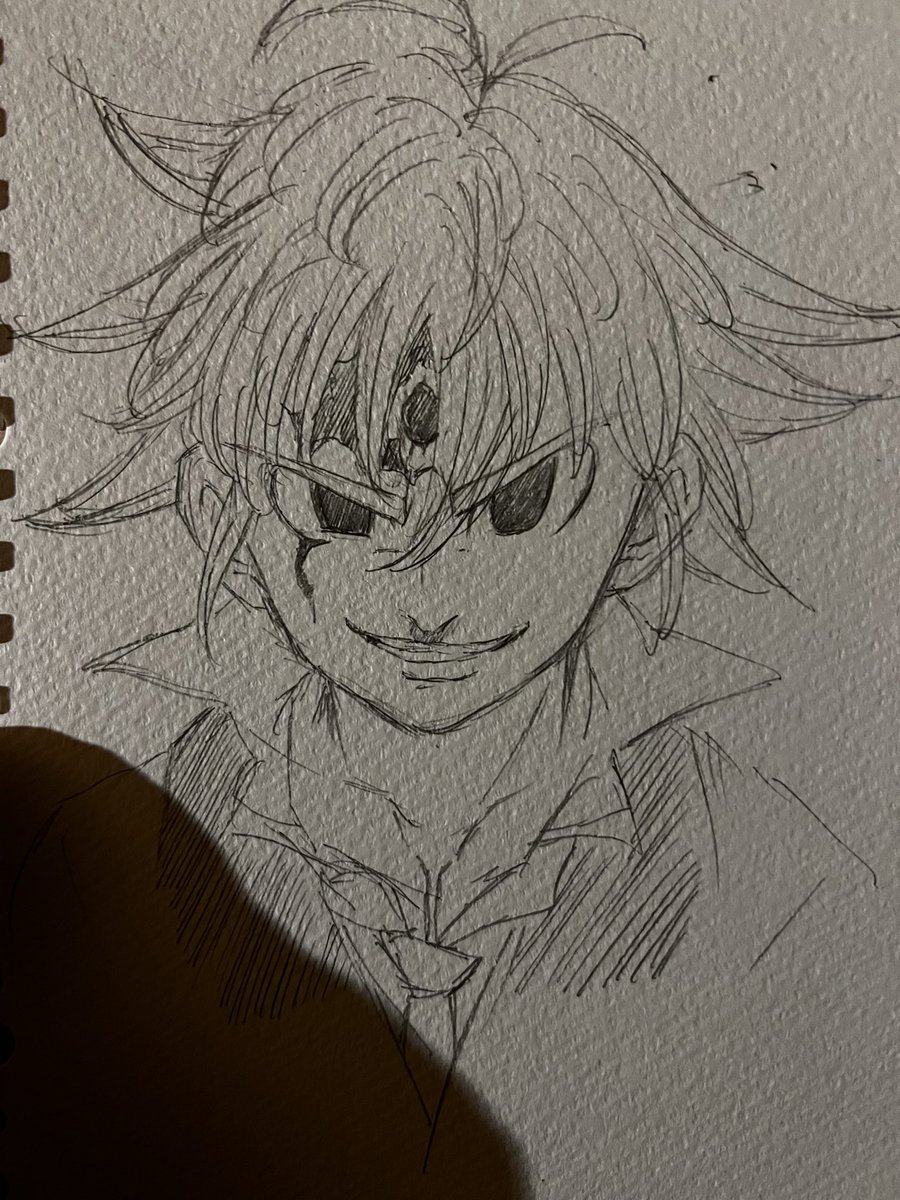 clioRS_bee's tweet photo. 全然絵描いてなかったけどまだメリオダス見ずに描けるな https://t.co/llNE8B3aST