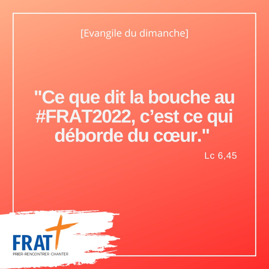 fraterneloff's tweet photo. [Evangile du dimanche]
"Ce que dit la bouche au #FRAT2022, c’est ce qui déborde du cœur." Lc 6,45 ❣
#MeVoici #EnvoieMoi #FRAT2022 #FRAT #Jambville #jeunescathos #iledefrance #pelerinage https://t.co/iyB7U21l62