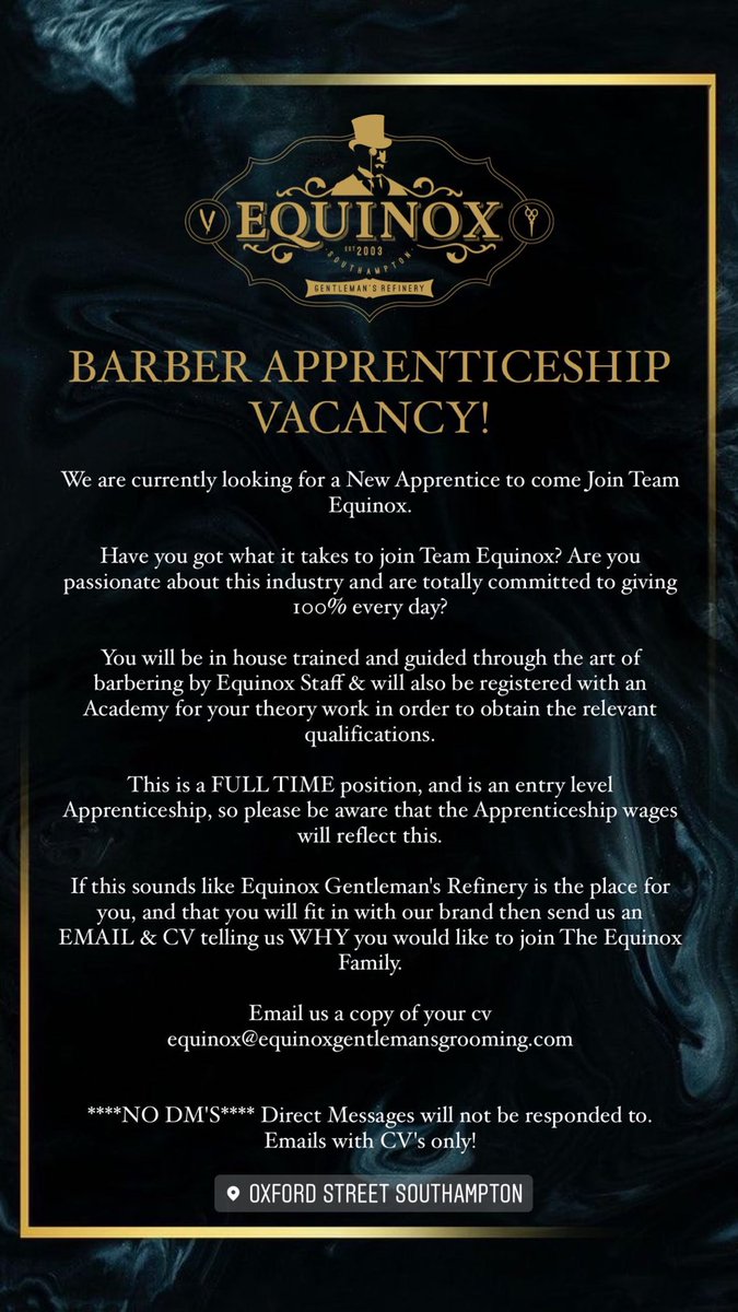 #barberapprentice #barberapprenticeship  #barbershopsouthampton #barberssouthampton #southampton #jobs #menshair