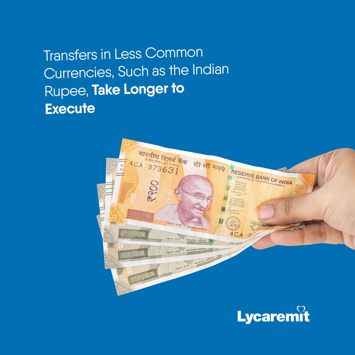 lycaremit's tweet photo. The British pound, the U.S. dollar and the euro are popular because international transactions in these currencies reach the recipient quickly. Transfers in less common currencies, such as the Indian rupee, take longer to execute.
Are you planning to send money to India? https://t.co/09vVtQQlFj