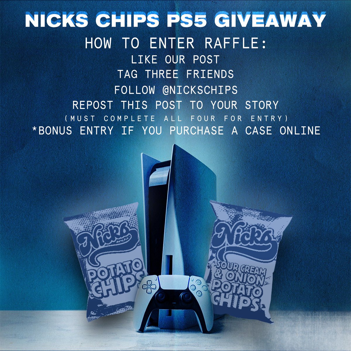 NicksChips's tweet photo. We’re doing a PS5 Giveaway! 
Follow us on instagram to enter!
https://t.co/q01wAFUMW3 https://t.co/5lnC3IdzFp