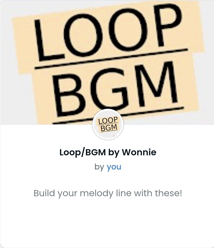 Visit and find your loop or bgm for your creative music work! 
opensea.io/wonniee
#opensea #openseacollection