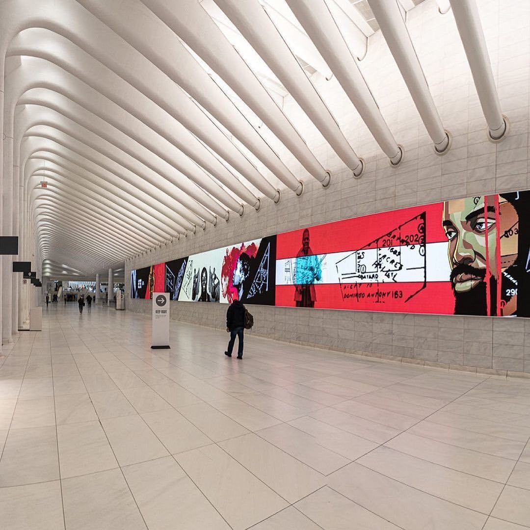 LMCC's tweet photo. Land of the Blacks, a digital exhibition presented by #LMCCAlumni Black Gotham Experience is back at the Oculus through March 9!

The exhibition presents graphics, maps, and photography illustrating the land grants earned by Black people in New Netherland between 1643 and 1663. https://t.co/E6OIYKjAMw