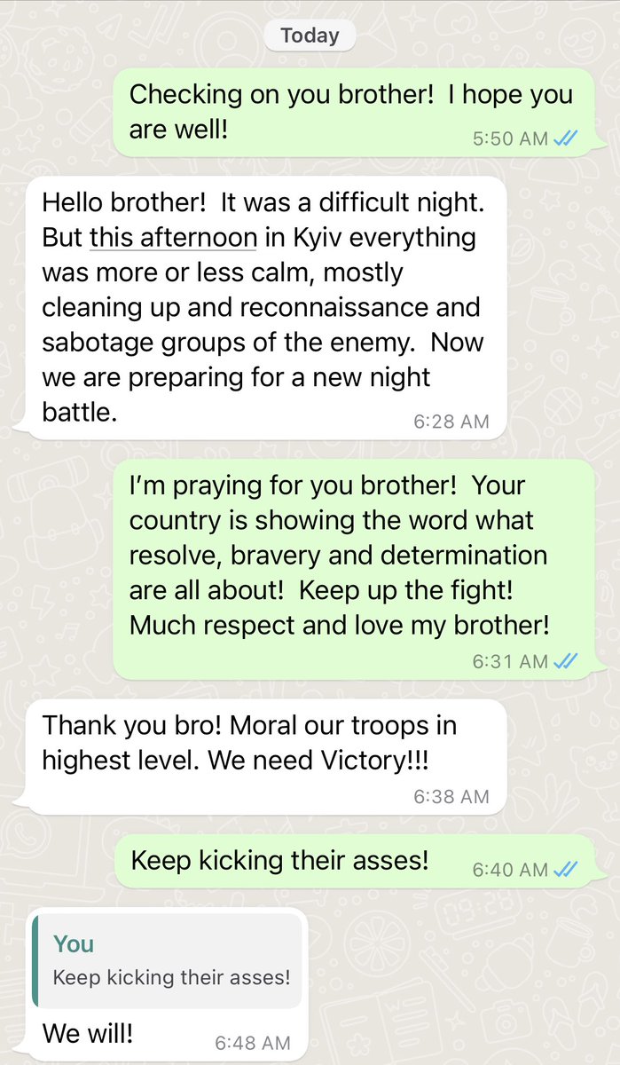 My conversation with the Ukrainian SEAC today!  Mad respect! 🇺🇦 💪!  Boom 💥!