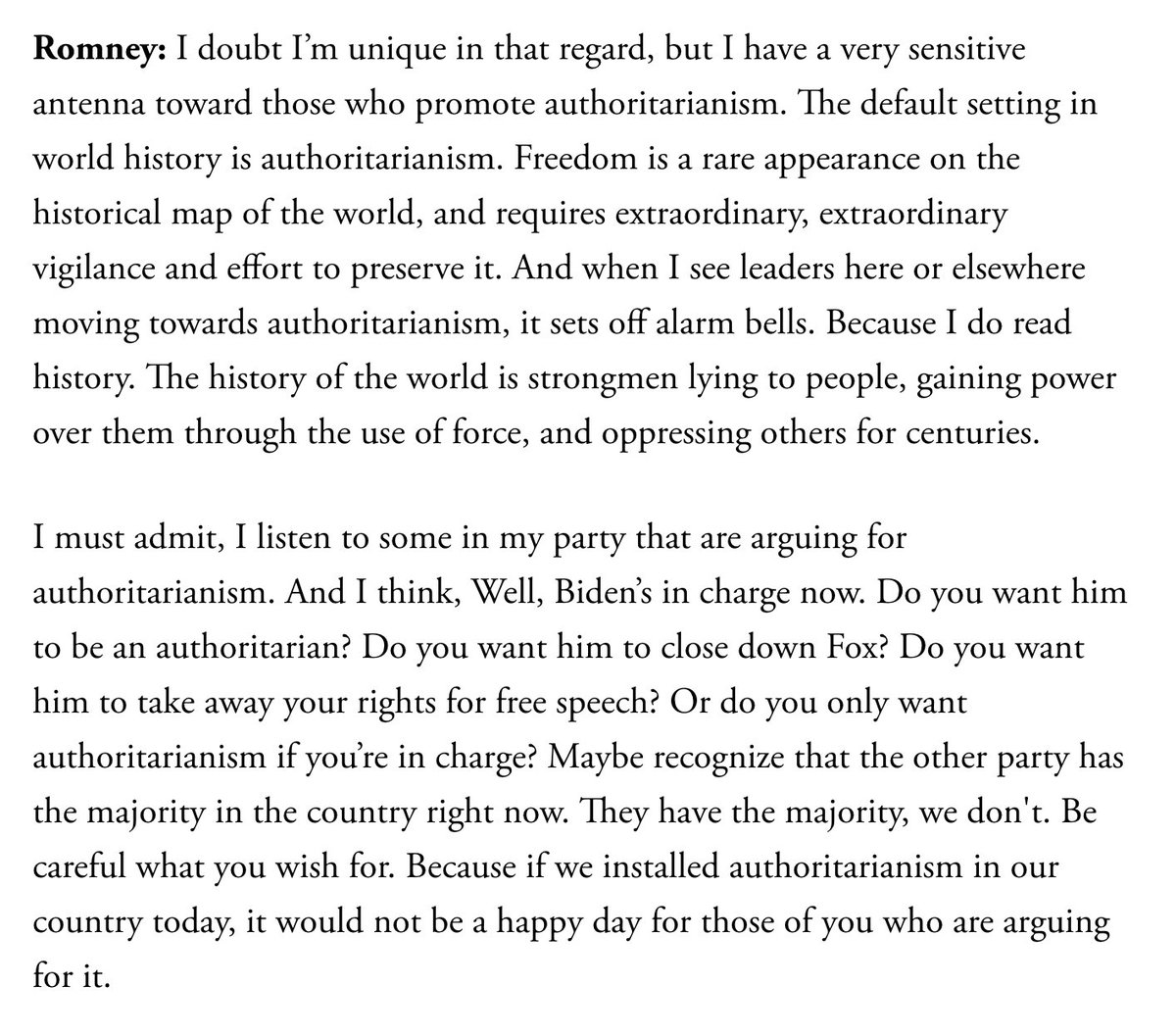 I also talked to Romney about the Putin "hero worship" that's emerged in certain segments of the Republican Party, and his own aversion to authoritarian personalities—including Trump. theatlantic.com/politics/archi…