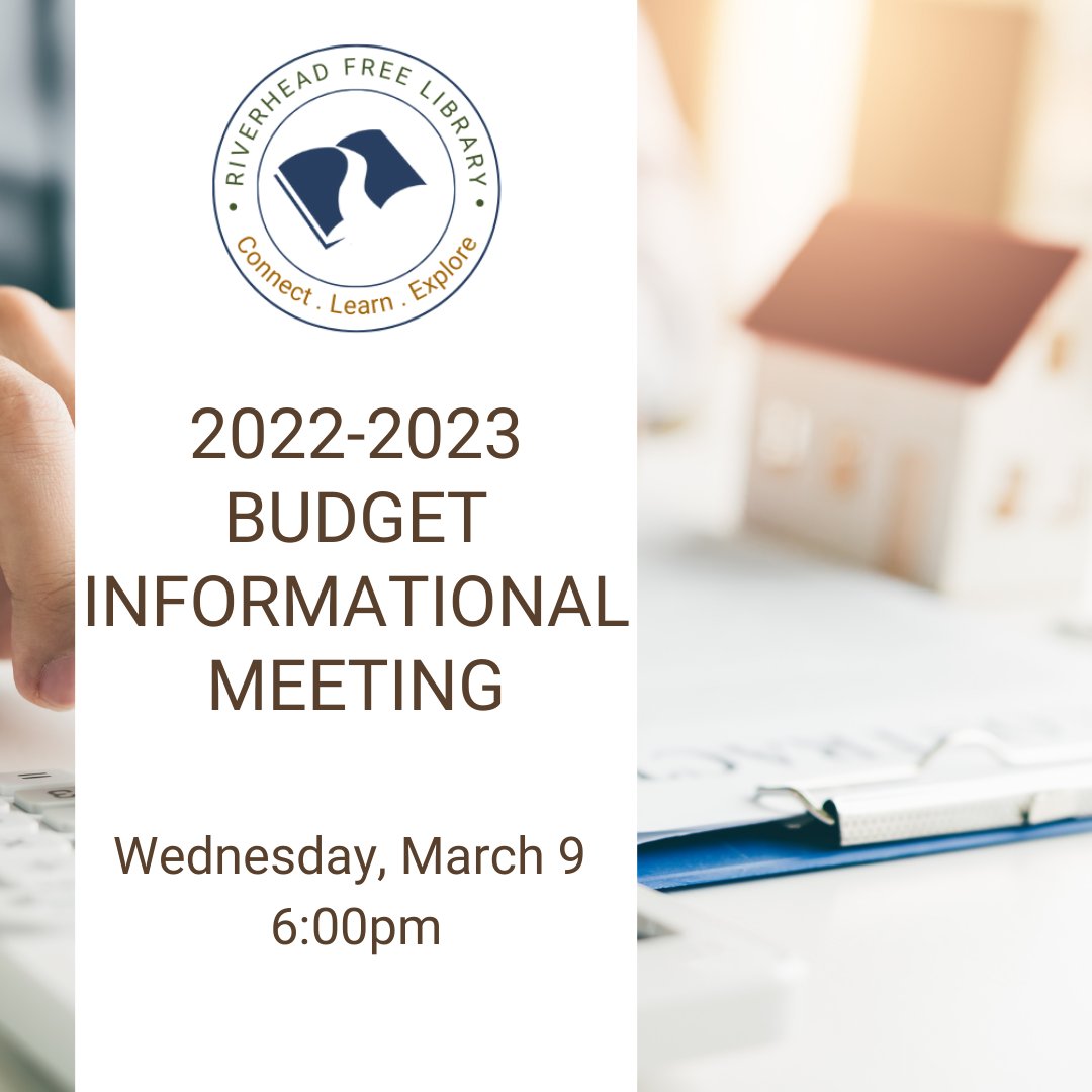 RivFreeLibrary's tweet image. Join the meeting March 9th for our 2022-2023 Budget Information Meeting ⁠
⁠
#rfl #librarybudget #2022 #2023