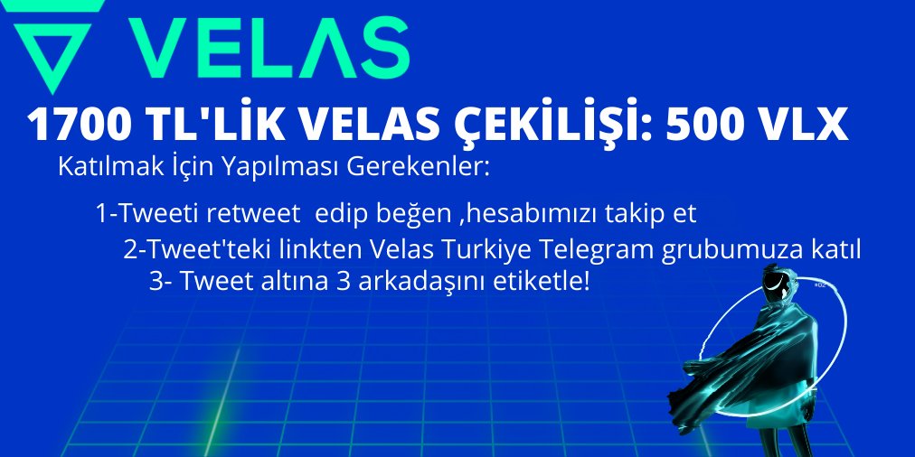Piyasa can sıkarken #Velas tan güzel bir haber var!
🔴ÇEKİLİŞ vakti geldi🔴
-Yapmanız gerekenler fotoğrafta yazıyor , gayet basit
-Telegram grubumuz : t.me/velasturkey

#cekilis #Giveaway #kriptopara #Airdrop #Solana #Metaverse #BTC #ETH #kripto #KriptoCoin #VLX #velaspad