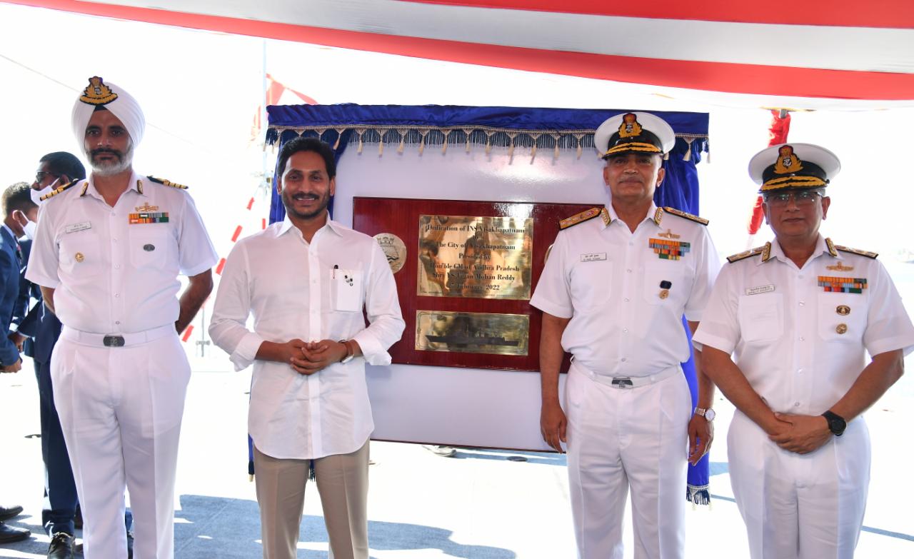 Defence PRO Visakhapatnam on Twitter: "Shri Jagan Mohan Reddy Hon'ble CM of  #AndhraPradesh dedicated INS Visakhapatnam, the indigenously designed &  constructed guided-missile stealth destroyer named after the City of Destiny  – #Visakhapatnam,