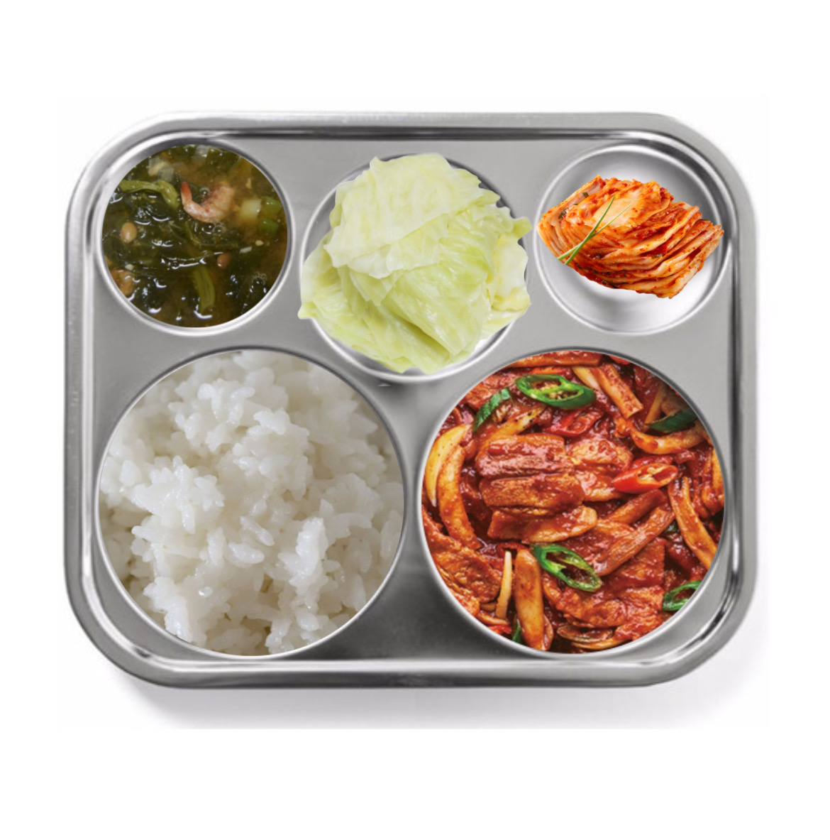 2022.02.28
훈련소 43일차 중식 #도운 

밥
건새우아욱된장국
오삼불고기
양배추쌈
김장김치

도운아 맛있게 먹어🐶🤎