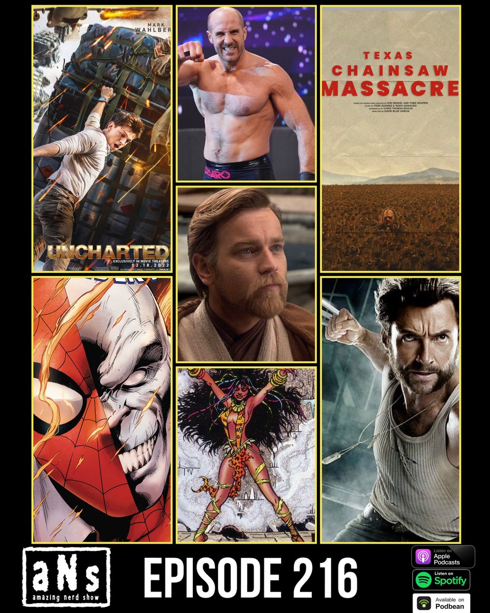 New! Ep 216! This week we review #Uncharted &amp; #TexasChainsawMassacre! Also the latest #MCU &amp; #StarWars news &amp; rumors! Plus #Cesaro leaves #WWE &amp; #AEWDynamite talk! #PodernFamily #podcast #marvel #horror
Podbean:bit.ly/36yhNdw
Apple:goo.gl/kLt2S6
