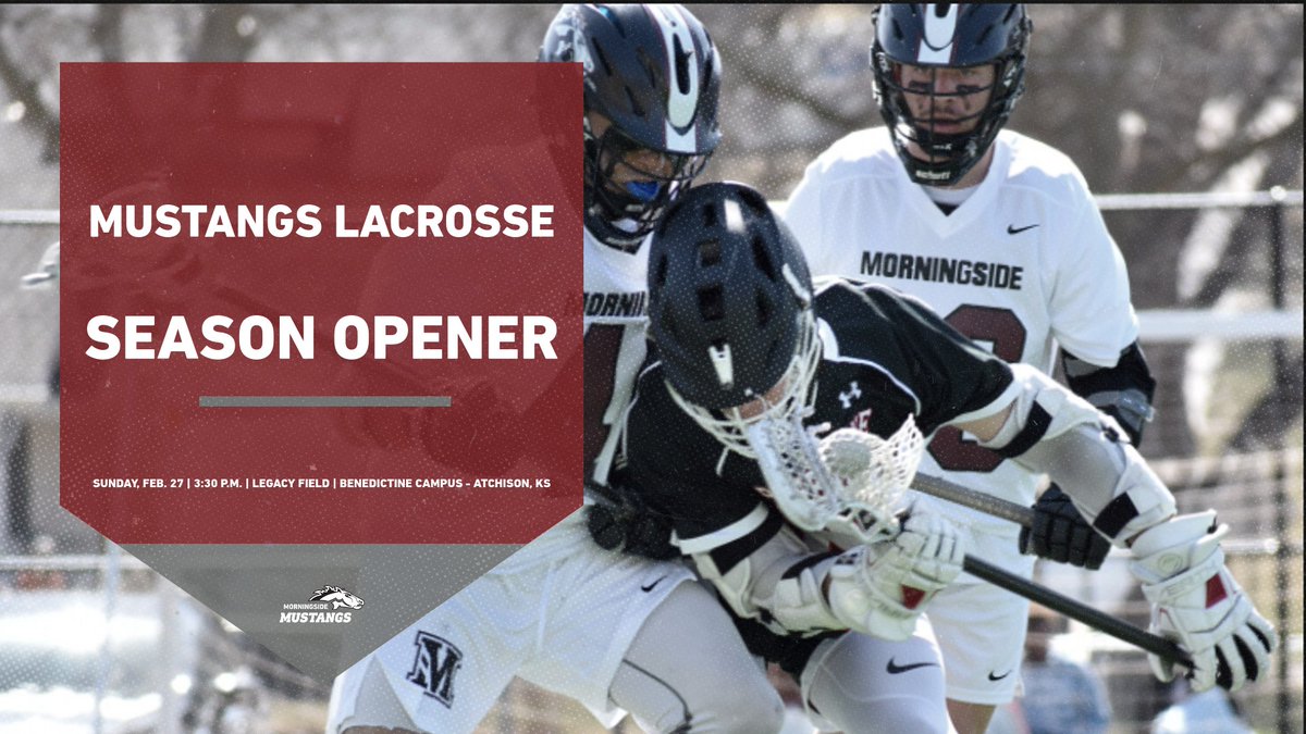 MsideMustangs's tweet photo. 🥍 2022 @kcacsports opener for @msidemlax 
⏰ TODAY (2/27) 3:30 p.m.
🗺 Legacy Field - Benedictine U. campus - Atchison, KS
💻 https://t.co/015XuthBfe
🔢 https://t.co/1owb9TdoYI #MsideProud @MorningsideEdu https://t.co/uFxZ1ro6aq