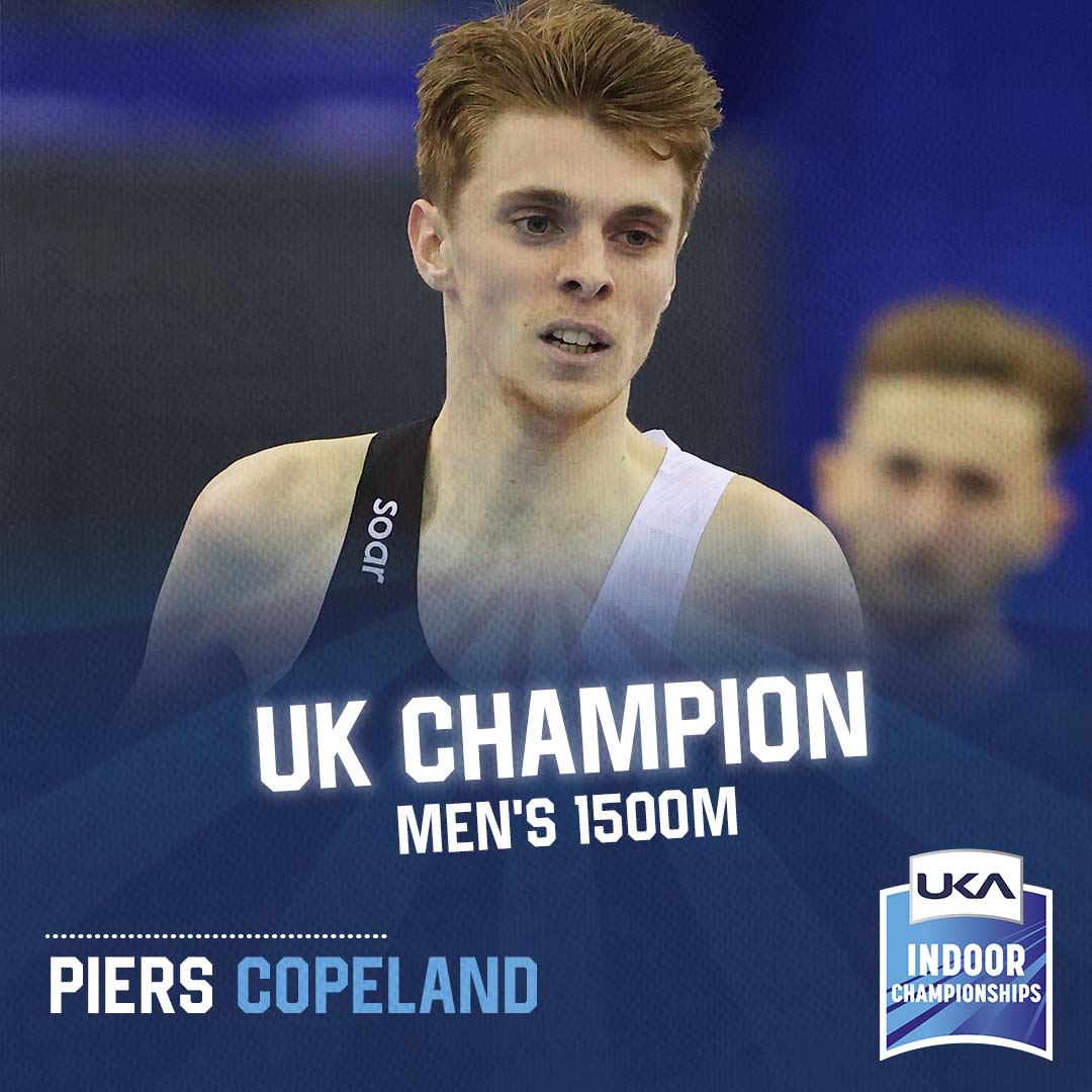 A thrilling Men's 1500m sees <a href="/PiersCopeland1/">Piers Copeland</a> (3:49.01) produce a fine finish to become UK Champion and book his place in Belgrade ✈️

<a href="/Neil_Gourley/">Neil Gourley</a> (3:49.13) earns silver and Charlie Da'Vall Grice (3:50.22) takes bronze 

#UKAIndoorChamps live stream 👉 britishathletics.org.uk/ukaic-2022-day…