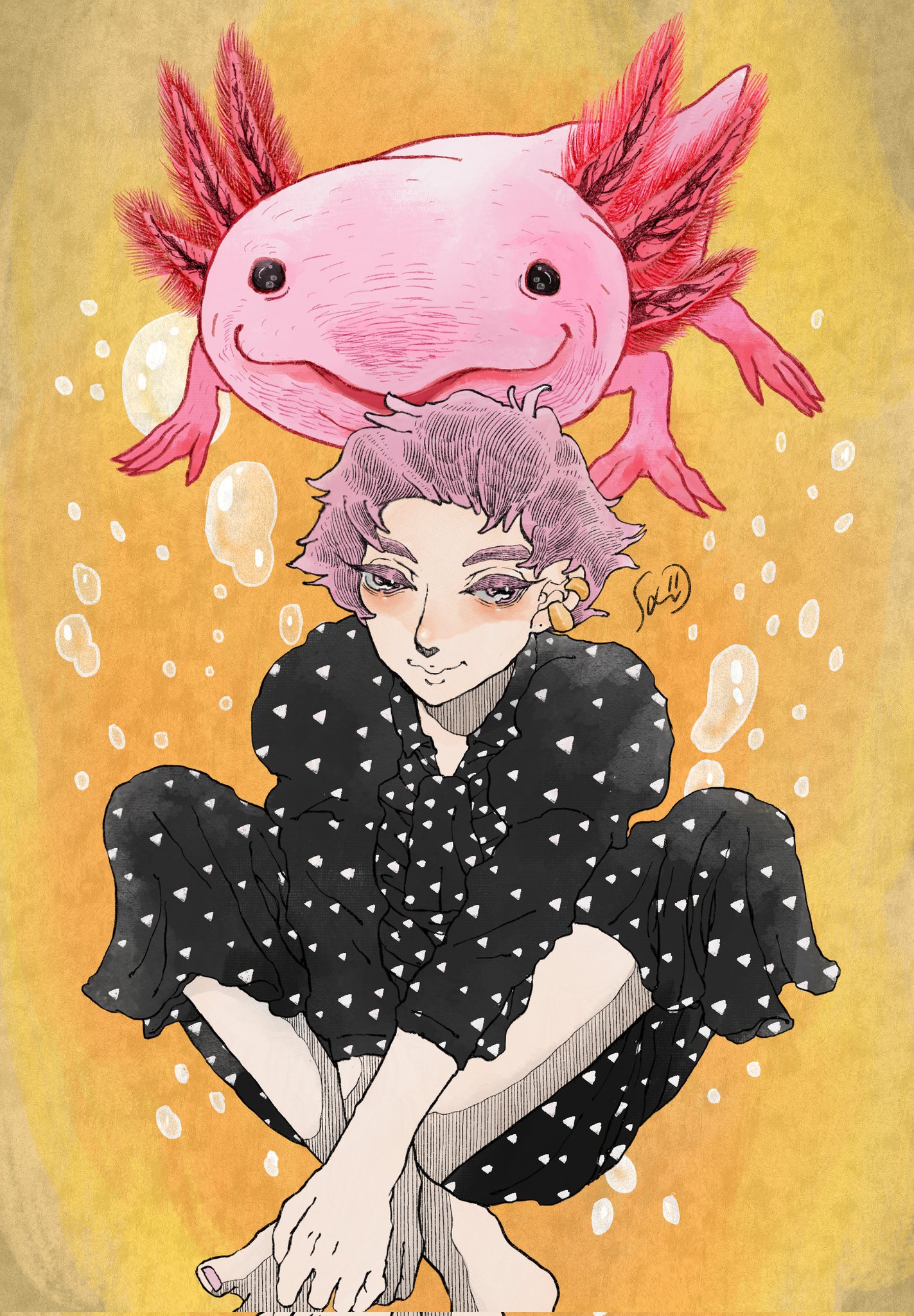 تويتر Sarii على تويتر ウーパールーパー オリジナルイラスト オリジナルキャラ キャラクターデザイン 絵 絵描き イラスト イラスト垢 T Co Cvapqaxag2
