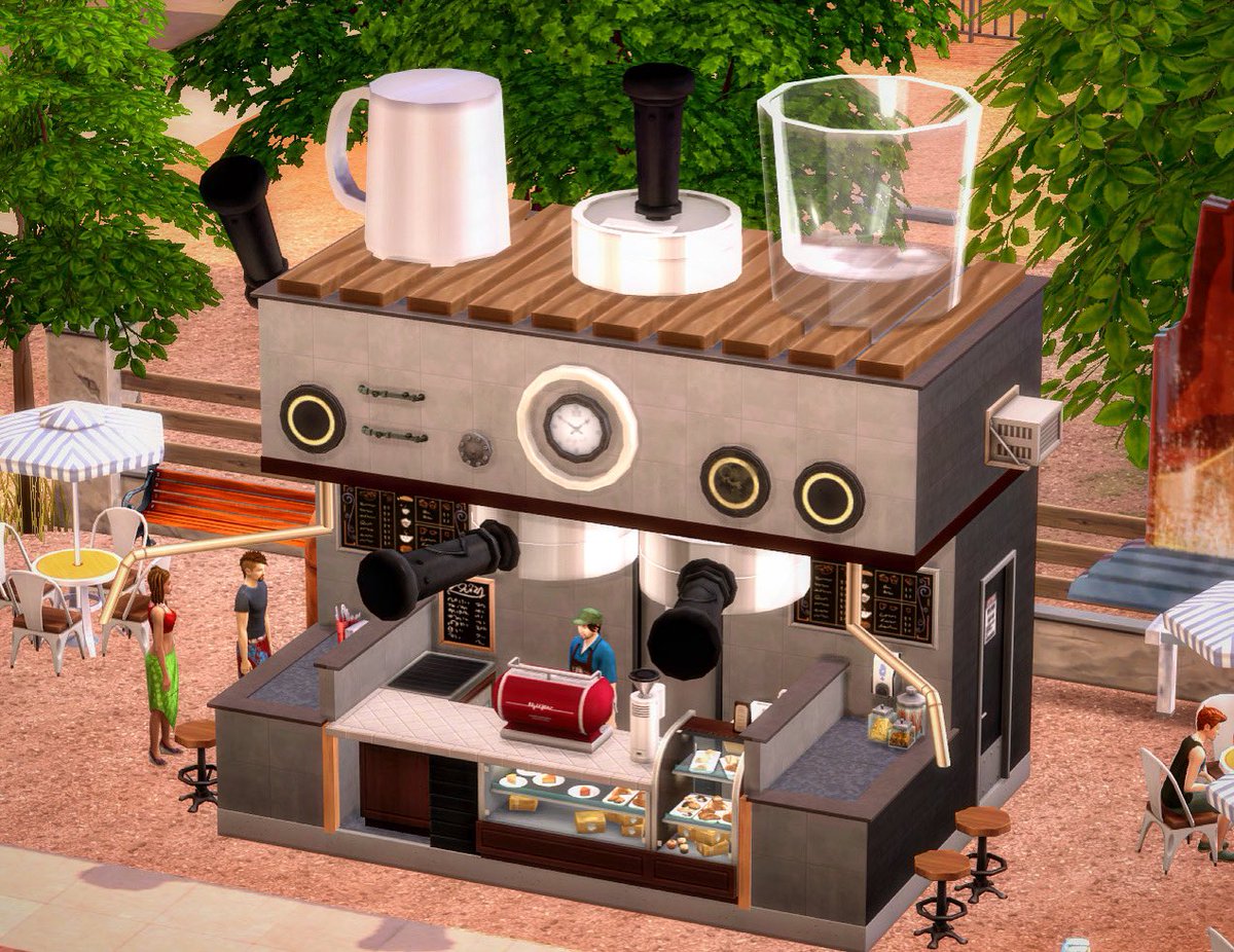 rdptra1's tweet photo. Espresso Machine Café. @TheSims 
Nocc #showusyourbuilds #ts4
Mod : TOOL mod by @TwistedMexi https://t.co/hSmr7hy8H4