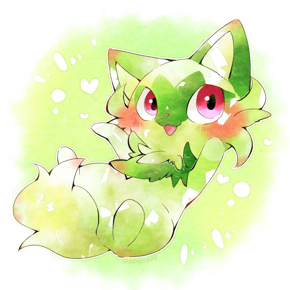 pokemon (creature) no humans solo blush open mouth animal focus smile  illustration images