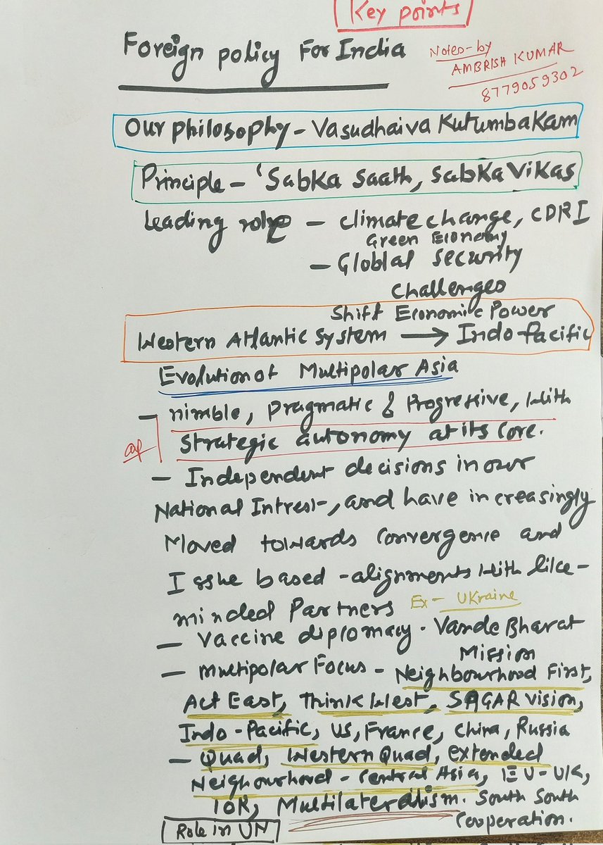 Ambrish83062638's tweet photo. Foreign policy of India
#Foreignpolicyofindia
#UPSC #UPPCS #upscprelims https://t.co/jp8RKxpYNx