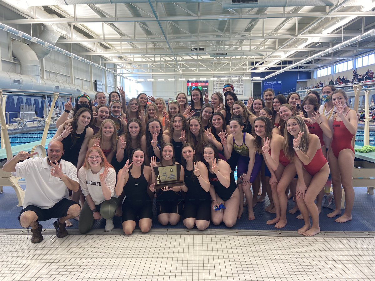 HMHSathletics's tweet photo. HMHS Girls Swim 2022 NJSIAA STATE Group C Champions 
🏆🏆🏆 https://t.co/I7CxvvnHW0