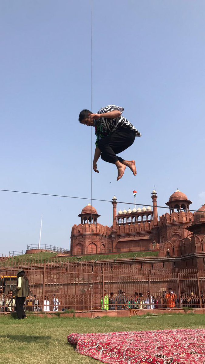 GermanyinIndia's tweet photo. Thanks for honoring India’s 75 years of Independence with us! 🇮🇳 Slack- & Highliners Adarsh Bhat, Megha Thiara, Harshdeep Pawar, Adhwaith Manohar, Mohit Tanwar, Akshay Sarode, Dhruv Chakkamadam (pic) & Tightrope walker Ganga Bai Nat. @MEAIndia #WalkofCourage #AzadiKaAmritMahotsav https://t.co/SAt9kKplFw