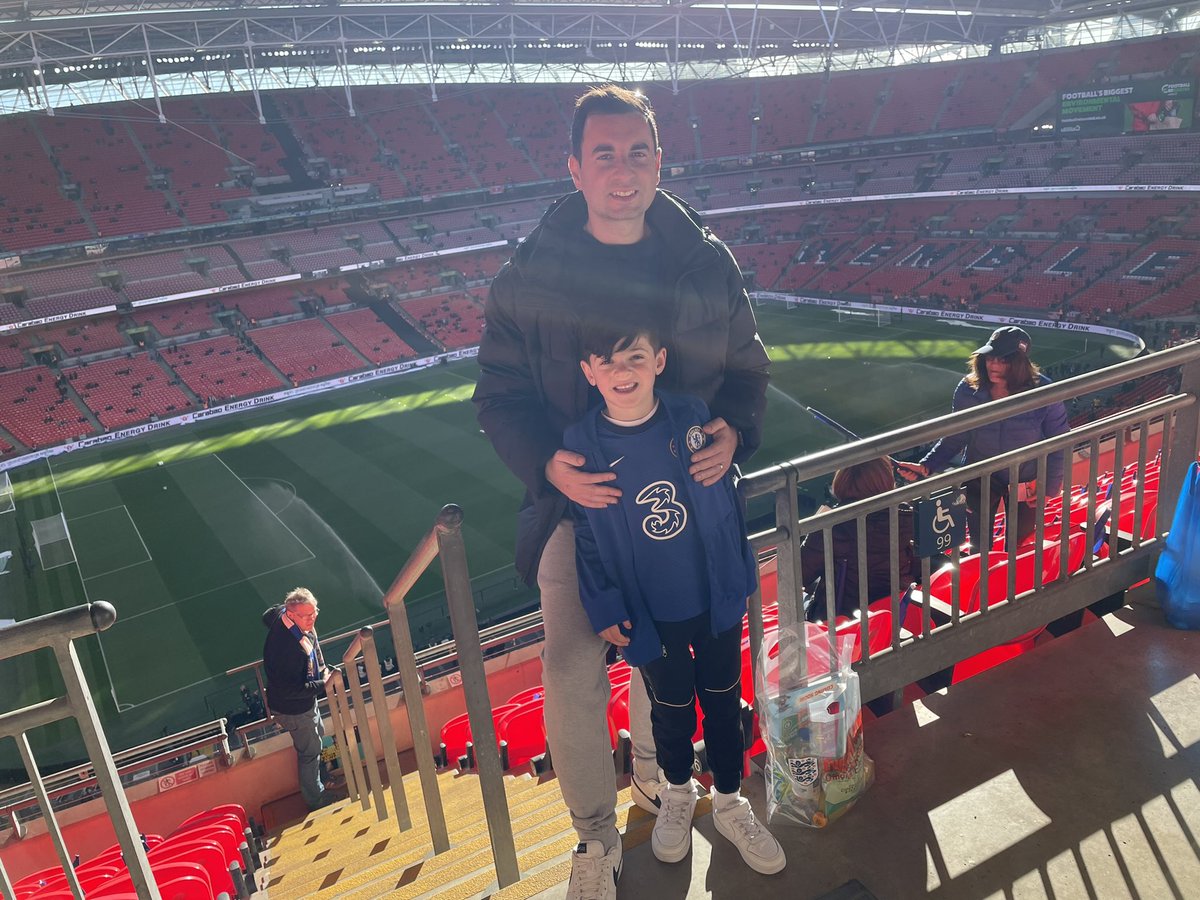 Big day at Ollie’s first cup final 🏆 cmon Blues #CarabaoCupFinal