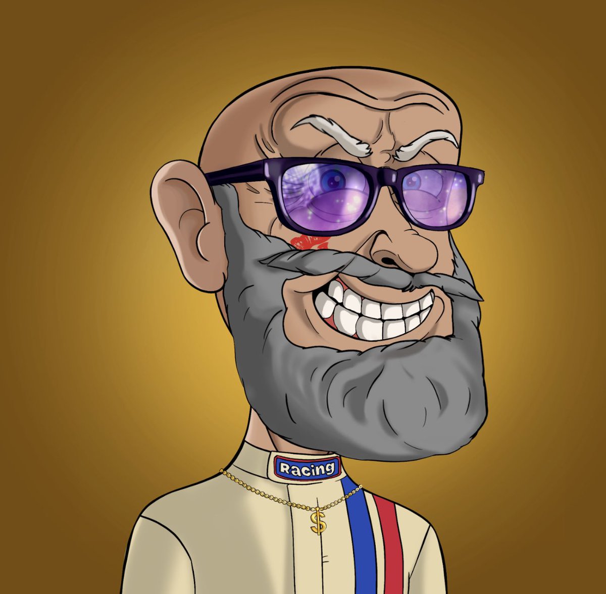 NFTdon85's tweet photo. @kokid951 Purple is my favorite color so I had to grab this guy with those dope shades @partygrandpanft https://t.co/V3OYd3sEUt