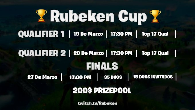 Rubeken_'s tweet photo. 🏆 RUBEKEN 200€ DUO CUP 🏆

Primera invite entre todos los que den RT + Like https://t.co/1QZHbpu5ZF