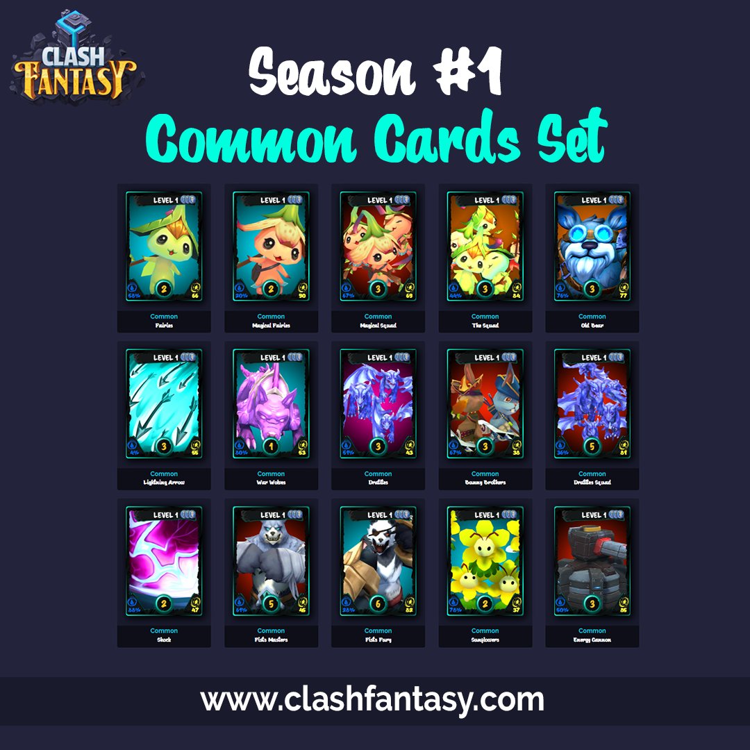 ✅ PUBLIC PRESALE IS OPEN! 🔥
marketplace.clashfantasy.com/boxes
Season #1 Common Cards Set
#nftcard #nft #clashfantasy #clashfantasygame #fansy #token #nftgame #nftgames