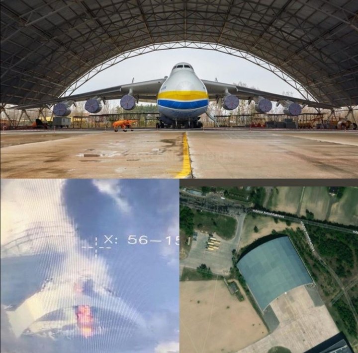 Venerotor's tweet photo. Durante la guerra entre Russia y Ucrania, El avión más grande del mundo, AN-225 "Mriya" ha sido destruido en el Hangar donde permanecía resguardado, hace días el ente encargado de su cuidado, había informado que este se encontraba en buen estado, ya lastimosamente no es así 😢 https://t.co/xR8cS18fiB