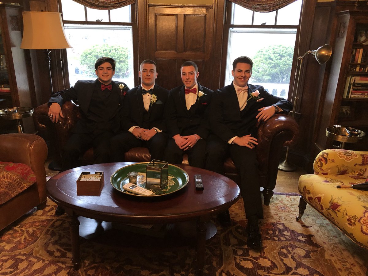 From the archives . 2019 Melrose High School football captains and 2 time  Massachusetts state champions . They cleaned up pretty well off the field .