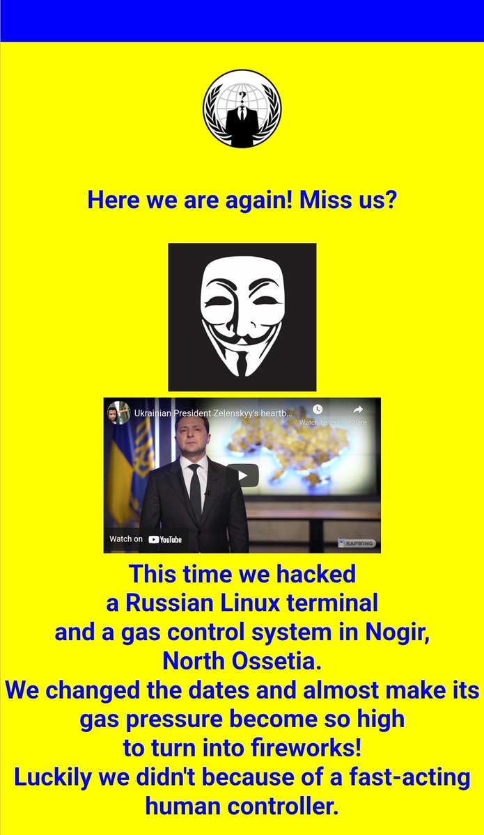 LatestAnonPress's tweet photo. BREAKING: #Anonymous invades Russian gas control site. #OpRussia #StandWithUkriane https://t.co/903c15OLb5