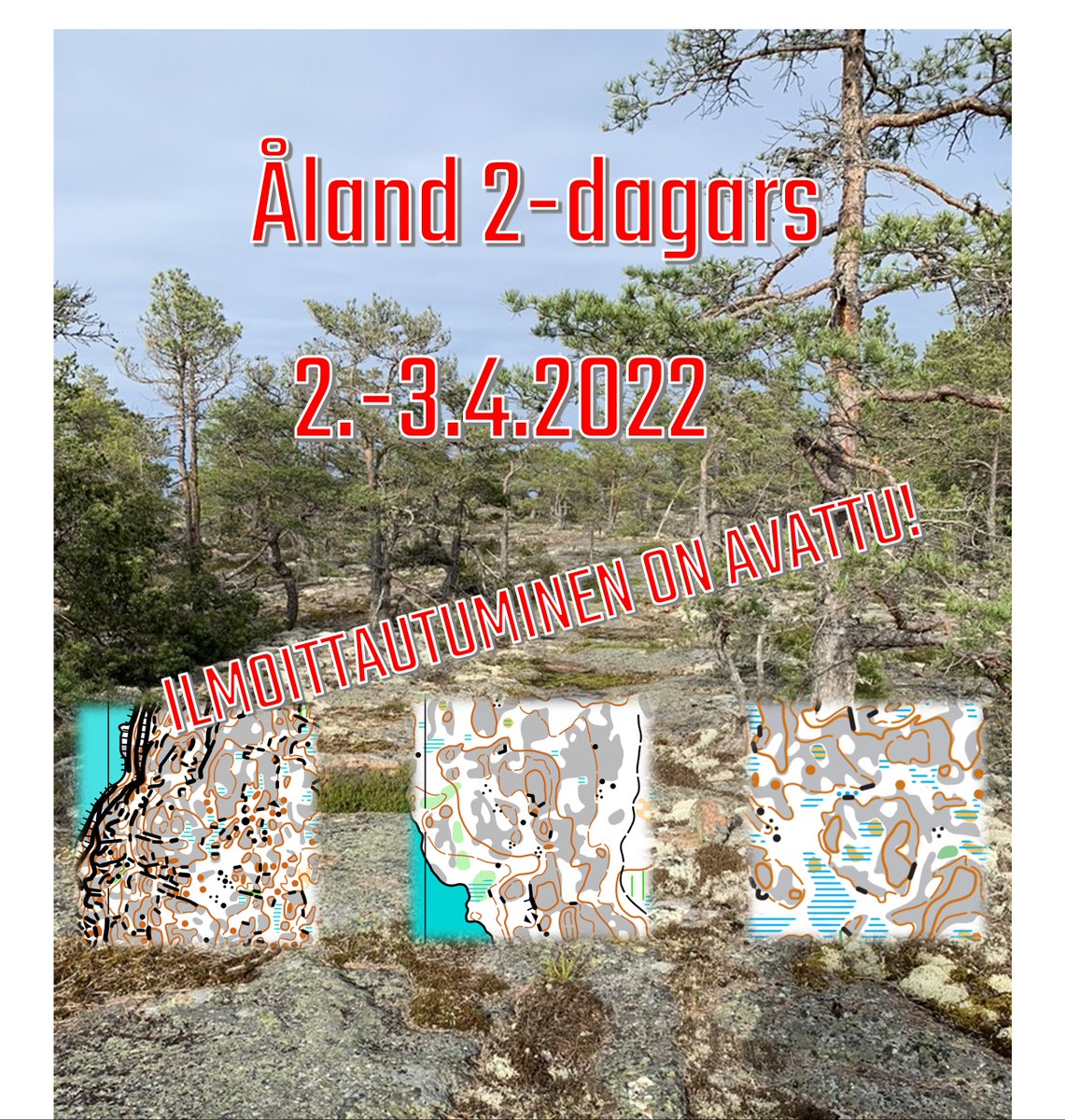 TPsuunnistus's tweet photo. Ahvenanmaan 2-päiväisten ilmoittautuminen on nyt auki IRMA:ssa.
Tervetuloa kevätkisoihin uudelle kartalle huippumaastoon!

Åland 2-dagars änmalan har öppnats i IRMA.
Välkommen till vårtävlingen i toppterräng och nyritad kart!

#suunnistus #orientering #orienteering #munseura https://t.co/DFOOqoLiJk
