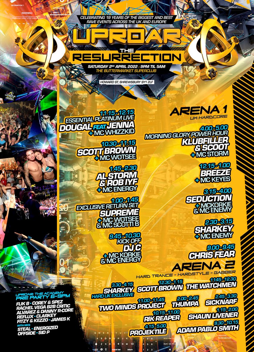 Well this is looking good..! <a href="/UproarHQ/">Uproar HQ</a>  crew can't wait to see you all again in April 🙌🙌🙌
Catch me in Arena 1 getting you guys ready 🥳🥳
#hardcore #hardstyle #uproar