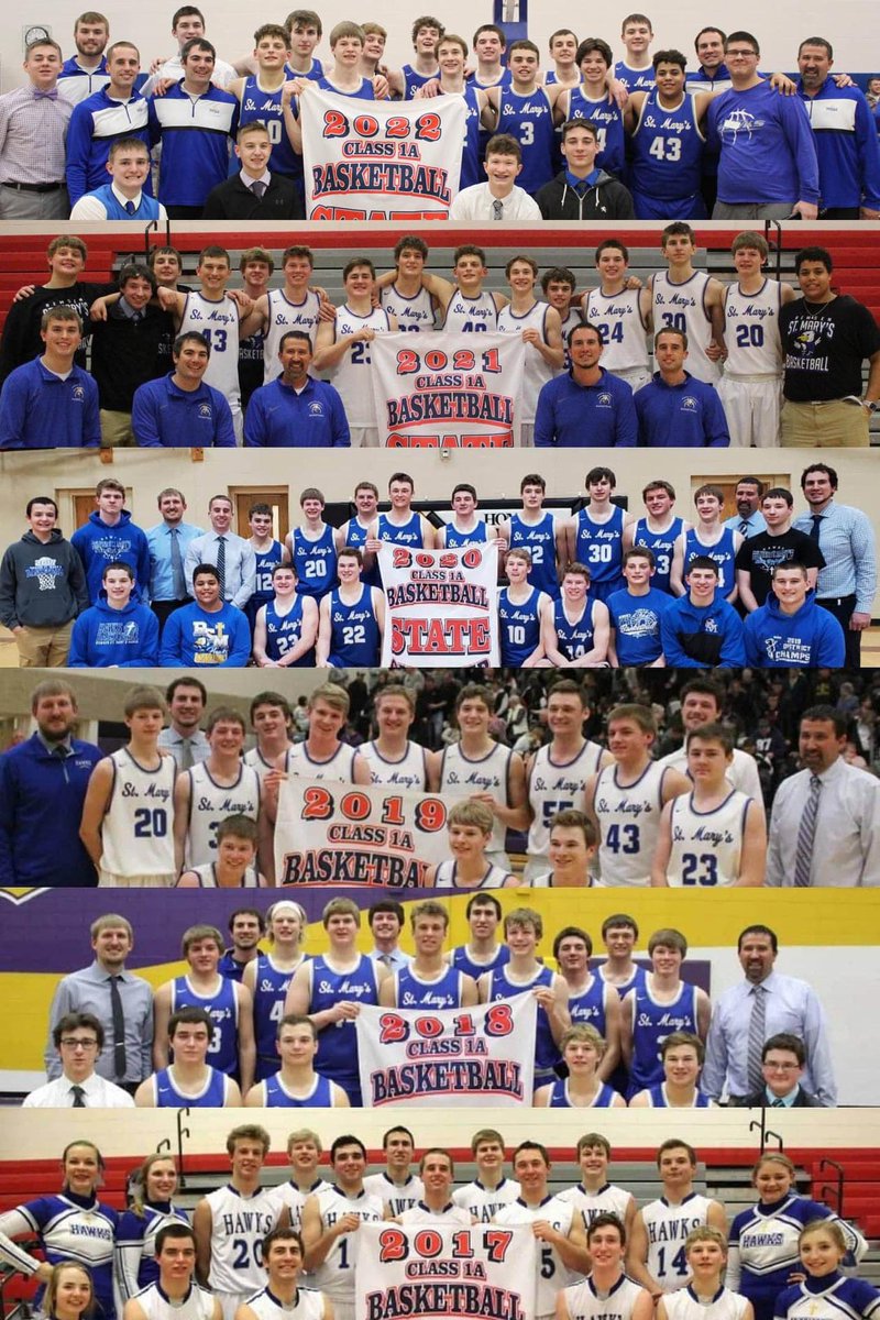 RSMbasketball's tweet photo. Sixth year in a row and just as fun and exciting as the first 🏆🔵⚪️🏀 #GoHawks #HawksFlyTogether #Tradition #Family #iahsbkb https://t.co/yb1wittZX2