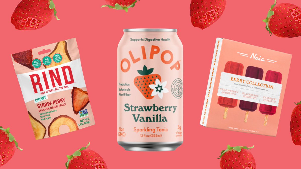 podfoodsco's tweet photo. Happy #NationalStrawberryDay! 🍓

Treat yourself to some of these berry-delicious treats available on #PodFoods:

🍓 @drinkolipop Strawberry Vanilla Sparkling Digestive Tonic
🍓 @RindSnacks Straw-Peary Blend Skin-On Superfruit Snack
🍓 @gelaterianaia Berry Bars Collection https://t.co/ppfzXfTQ6l