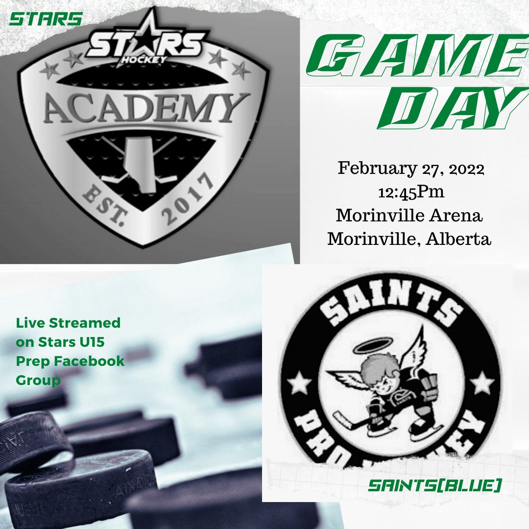 U15Prep's tweet photo. Last league game(before Championship Weekend), has Stars going head to head with Saints Pro Hockey(Blue) today at 12:45pm! Live stream will be available within our Facebook group! Go Stars!⭐⭐ https://t.co/n0T3CuvihF
