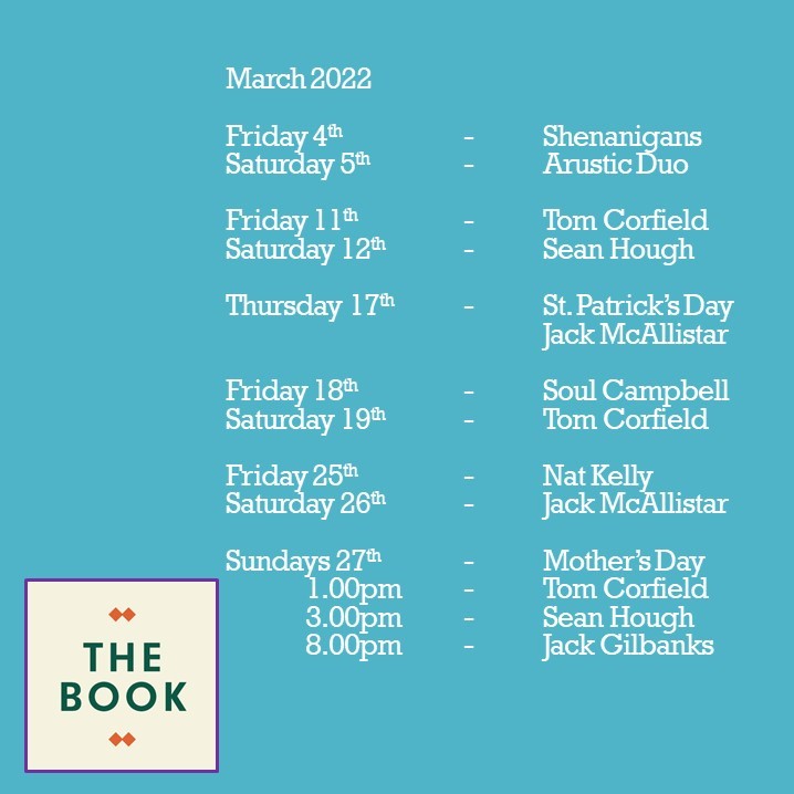 March 2022. We're not playing games! 
LIVE music EVERY Friday and Saturday evening, with specials on St. Patrick's Day and Mother's Day.
Get involved, book ahead on resdiary.com #westderby #livemusic #march2022 #mothersday #stpatricks