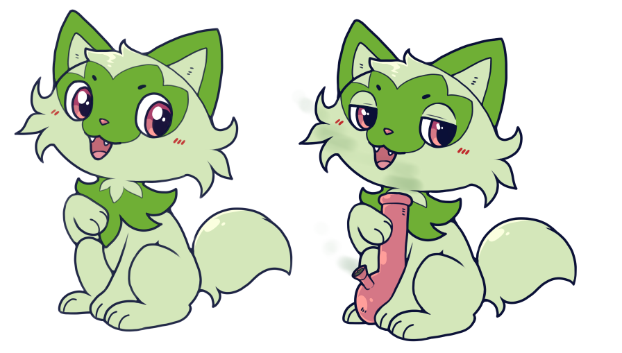 tktktkART's tweet photo. 420 blaze it #sprigatito #pokemon https://t.co/XTUM91hhBE