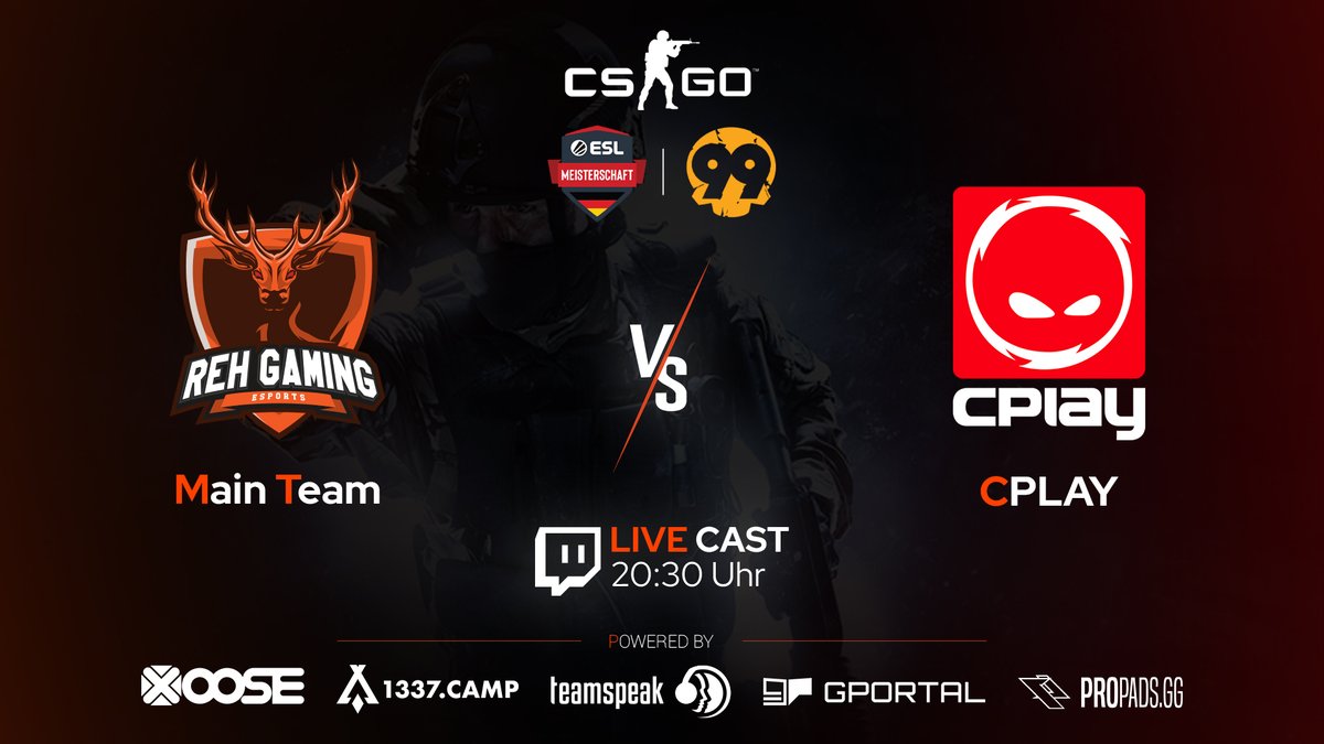 Der dritte Spieltag steht in den Startlöchern und unser CS:GO Main Team muss sich heute gegen <a href="/CPLAYgg/">CPLAY</a> beweisen, ZUGRIFF! #GoWildREH 🦌

🆚 <a href="/CPLAYgg/">CPLAY</a>
⏰ 20:30
🎙️ <a href="/RollstuhlPeekTv/">RollstuhlPeekTV</a>
📺 twitch.tv/rollstuhlpeektv

👥 Lineup:
<a href="/JoeCS10/">Joe</a>
<a href="/SIMKE_CS/">SiMKE</a>
<a href="/zenfoxCS/">NAVI zenfox</a>
<a href="/CsgoSan/">SaN</a>
@jona6077

GL &amp; HF Jungs!