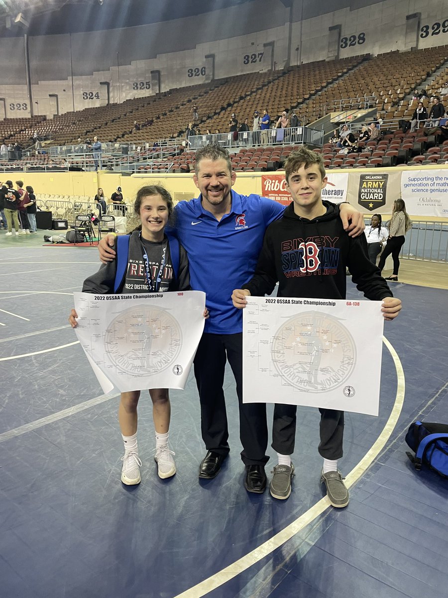 shaneroller's tweet photo. Gotta brag on my 2 oldest kiddos. Both, @RollerJace and Jadyn, won their first HS state titles last night. Both have 4.0 GPAโs as well! They are learning Championship habits that will last a lifetime. Work hard, prepare right, 100% effort in everything you do! #BixbyBuilt https://t.co/dMXbQD7m2A