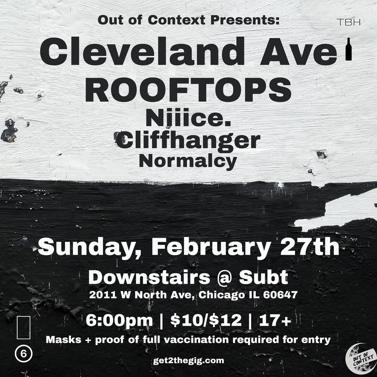 One last gig for the weekend and it’s an absolute banger. 🥵 

Grab your tickets now and get there early for <a href="/normalcyIL/">normalnormal</a> because Maude is a badass and is opening &amp; closing this show for us tonight. (This is a Maude stan account)

Get2thegig.com