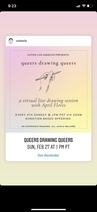 Just signed up for virtual live drawing session with @TheAprilFlores. (There&rsquo;s still time to get a ticket<a href="/tag/booklove"class="tags"><span>#booklove</span></a><a href="/tag/comingoutlikeapornstar"class="tags"><span>#comingoutlikeapornstar</span></a>