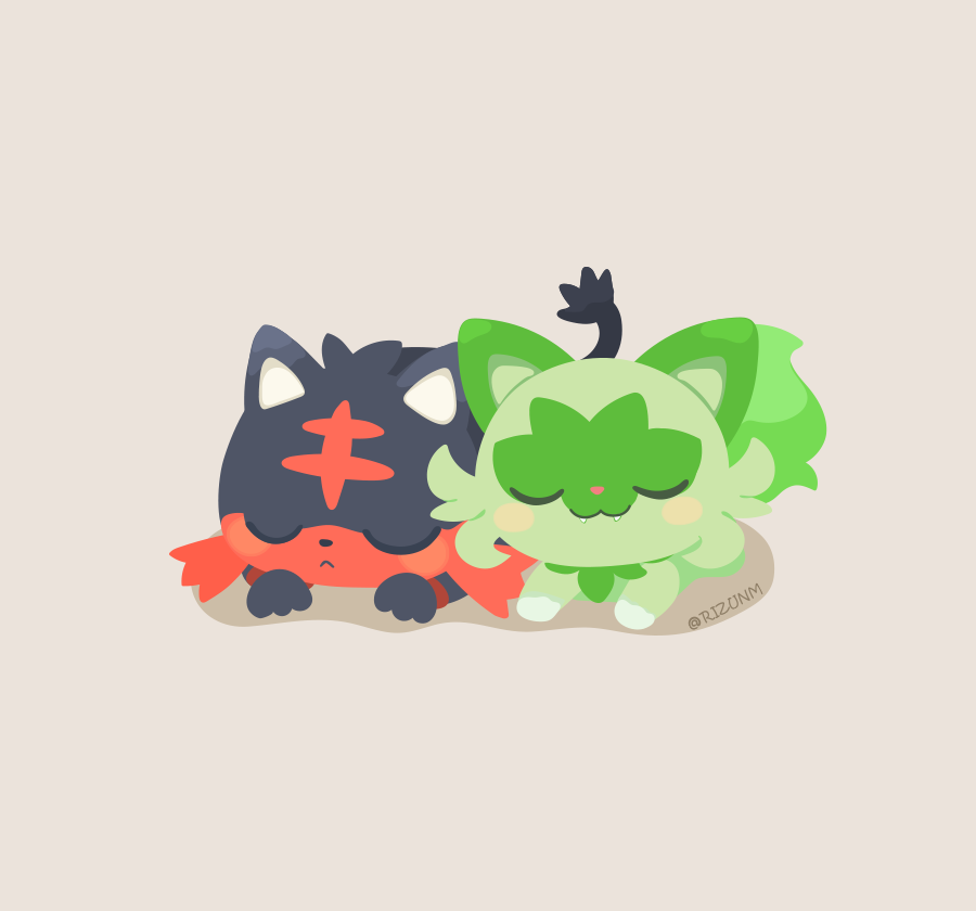 litten no humans pokemon (creature) closed eyes cat closed mouth sleeping :3  illustration images