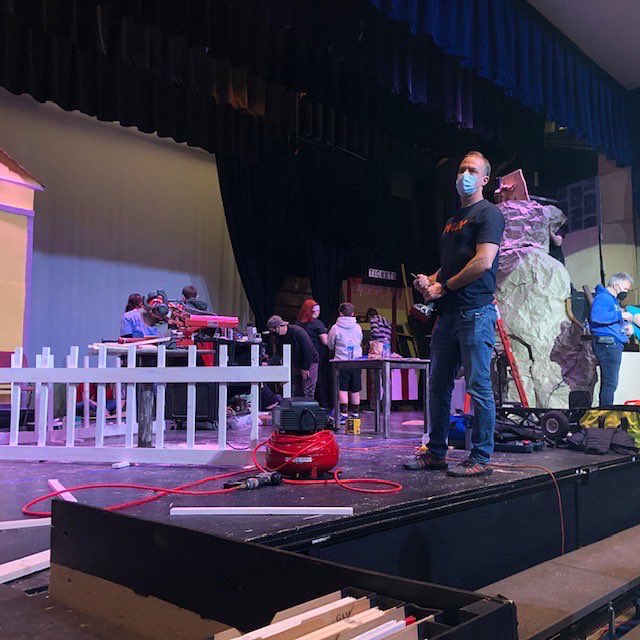 JTHSFalcons's tweet photo. The cast and crew of our spring musical were out in full force for set construction this weekend. Be sure to check out the musical, “Tuck Everlasting”,  from March 25-27 at JTHS! https://t.co/34pcW0l2P9