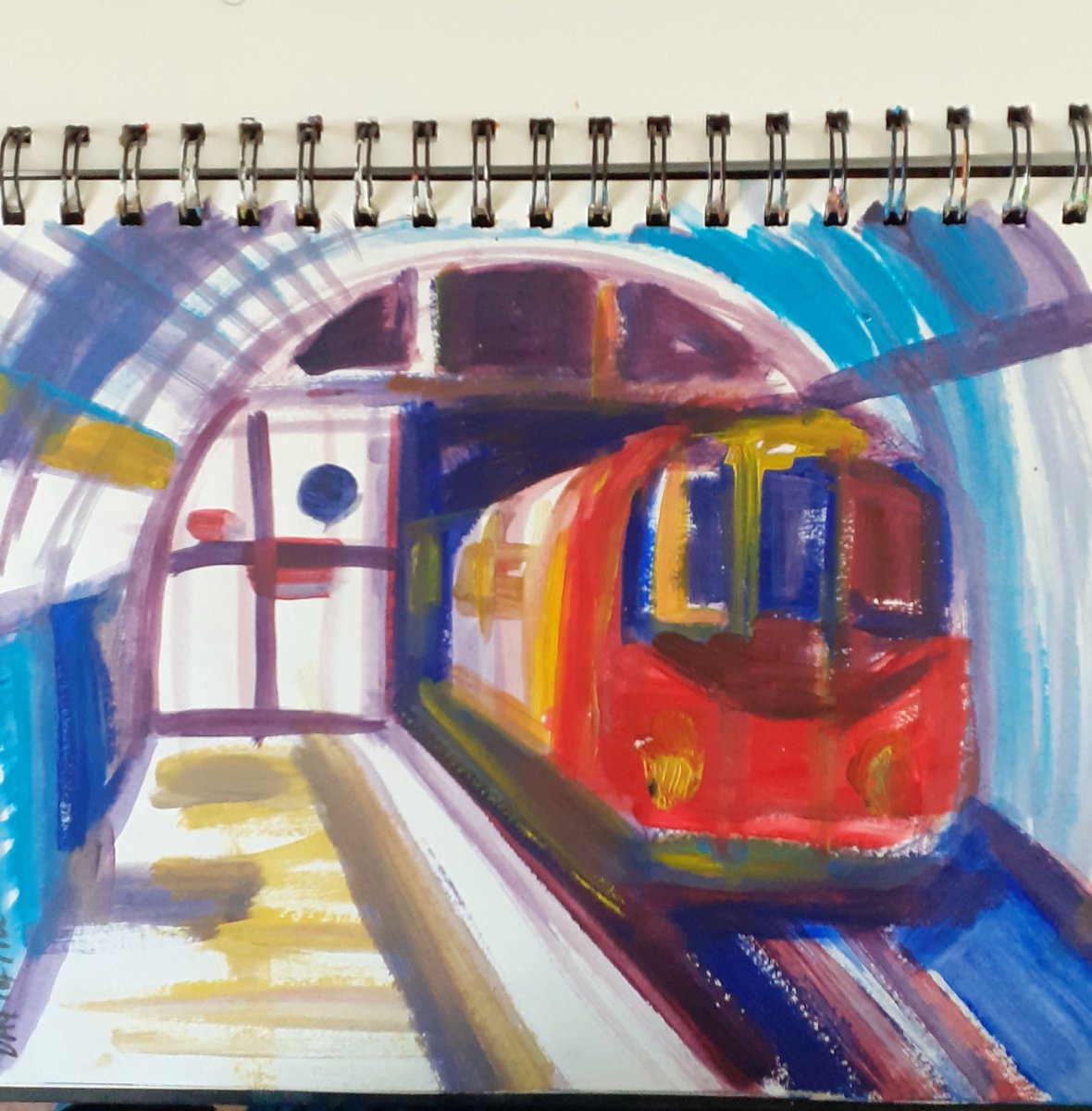 #the100dayproject #ArtistOnTwitter 
The iconic London transport tube painting sketch .